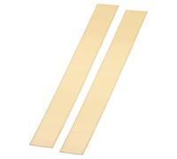 sourcing map 2 Pcs Brass Flat Bar Stock, 0.08"x1.57"x12.01"Metal Solid Brass Square Bars for Knife Making DIY Handicrafts Architectural Decoration Industry Conductivity