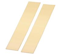 sourcing map 2 Pcs Brass Flat Bar Stock, 0.16"x2.36"x12" Square Metal Solid Brass Bars for Knife Making DIY Handicrafts Architectural Decoration Industry Thermal Conductivity