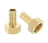 sourcing map 2 Pcs Brass Hose Barb Fitting, 3/8" Barb x G 3/8 Female Brass Barb Pipe Fitting Adapter with Tape for Connect Pipes Mechanical Devices Plumbing Equipment
