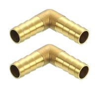 sourcing map 2 Pcs Brass Hose Barb Fitting L Right Angle Elbow Connector Coupler, 1/2" ID Brass Fitting Air Hose Fittings for Connecting Water Fuel Air, Oil Hoses