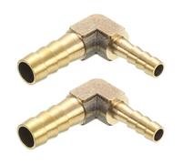 sourcing map 2 Pcs Brass Hose Barb Fitting L Right Angle Elbow Connector Coupler, 3/8" x1/4" ID Brass Fitting Air Hose Fittings Reducer for Connecting Water Fuel Air, Oil Hoses