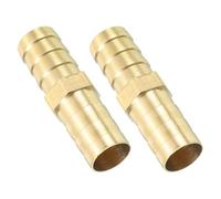 sourcing map 2 Pcs Brass Hose Barb Fitting Straight Connector Coupler, 1/2" ID Brass Fitting Air Hose Fittings for Connecting Water Fuel Air, Oil Hoses