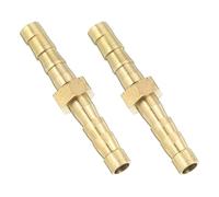 sourcing map 2 Pcs Brass Hose Barb Fitting Straight Connector Coupler, 3/16" ID Brass Fitting Air Hose Fittings for Connecting Water Fuel Air, Oil Hoses