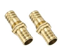 sourcing map 2 Pcs Brass Hose Barb Fitting Straight Connector Coupler, 3/4" ID Brass Fitting Air Hose Fittings Small for Connecting Water Fuel Air, Oil Hoses Gold