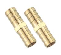sourcing map 2 Pcs Brass Hose Barb Fitting Straight Connector Coupler, 9/16" ID Brass Fitting Air Hose Fittings for Connecting Water Fuel Air, Oil Hoses