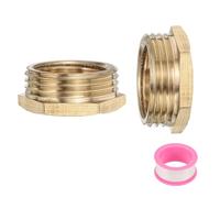 sourcing map 2 Pcs Brass Reducer Hex Bushing G3/4" Male x G1/2" Female Threaded Reducing Pipe Adapter Fitting with PTFE Tape for Plumbing, Fuel Lines, and Pneumatic Systems(12mm/0.5" Length)
