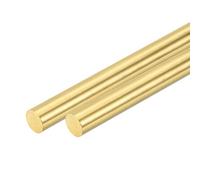 sourcing map 2 Pcs Brass Solid Round Rod, 10mm x 254mm H62 Brass Lathe Bar Stock Brass Rod