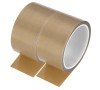 Sourcing Map 2 Pcs Brown PTFE Coated Fabric Tape, 50mm x 0.18mm, 10m/33ft, Heat Resistant, Adhesive, for Vacuum Sealers, Electrical, Arts And Craft, Painting