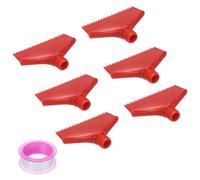 sourcing map 2 Pcs BSPT1/4 Male Blowing Wind Nozzle, Flat Air Nozzle Orifice Nozzle ABS Air Spray Jet Nozzle with A PTFE Tape, Red