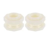 sourcing map 2 Pcs Bulkhead Fitting, DN15 20mm ID Bulkhead Water Tank Connector for Garden Hose Adapter Water Tank Aquariums, White