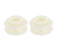sourcing map 2 Pcs Bulkhead Fitting, DN20 25mm ID Bulkhead Water Tank Connector for Garden Hose Adapter Water Tank Aquariums, White