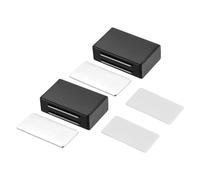 sourcing map 2 Pcs Cabinet Door Catch, Cabinet Latch Magnetic Lock Stainless Steel Self Adhesive for Cupboard Kitchen Closet Wardrobe Door, Black