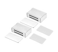 sourcing map 2 Pcs Cabinet Door Catch, Cabinet Latch Magnetic Lock Stainless Steel Self Adhesive for Cupboard Kitchen Closet Wardrobe Door, Silver