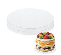 sourcing map 2 Pcs Cake Boards, 6 Inch Round Cake Drums Circle Cardboard Base Waterproof Oil-Proof for Pizza Dessert Display Parties Weddings Birthdays Supplies, White