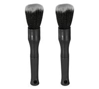 sourcing map 2 Pcs Car Detailing Brush 6.5" Soft Bristle Auto Cleaning Brush Scratch Free Automotive Cleaner Duster for Exterior Interior Dashboard Wheels Air Vents, Black