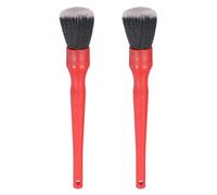 sourcing map 2 Pcs Car Detailing Brush 9.25" Soft Bristle Auto Cleaning Brush Scratch Free Automotive Cleaner Duster for Exterior Interior Dashboard Wheels Air Vents, Red