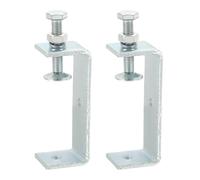 sourcing map 2 Pcs Carbon Steel C Clamps 100mm Square Galvanized Mini Tiger Clamp Adjustable Heavy Duty Metal U Clip with Hexagonal Screws for Woodworking Welding Mounting, Blue White