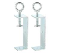 sourcing map 2 Pcs Carbon Steel C Clamps 120mm Square Galvanized Mini Tiger Clamp Adjustable Heavy Duty Metal U Clip with Eye Hook Screw for Woodworking Welding Mounting, Blue White