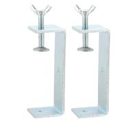 sourcing map 2 Pcs Carbon Steel C Clamps 130mm Square Galvanized Mini Tiger Clamp Adjustable Heavy Duty Metal U Clip with Butterfly Screws for Woodworking Welding Mounting, Blue White