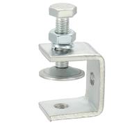 sourcing map 2 Pcs Carbon Steel C Clamps 130mm Square Galvanized Mini Tiger Clamp Adjustable Heavy Duty Metal U Clip with Eye Hook Screw for Woodworking Welding Mounting, Blue White