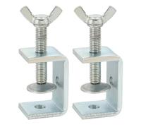 sourcing map 2 Pcs Carbon Steel C Clamps 45mm Square Galvanized Mini Tiger Clamp Adjustable Heavy Duty Metal U Clip with Butterfly Screws for Woodworking Welding Mounting, Blue White