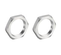 sourcing map 2 Pcs Cast Pipe Fitting Hex Locknut, 304 Stainless Steel Hex Lock Nut G 1" Female Thread for Water Broom and Undercarriage Cleaner (DN25)