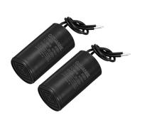 sourcing map 2 Pcs CBB60 Run Capacitor 10uF 450V AC 2 Wires 50/60Hz Cylinder Motor Running Capacitor 34x60mm for Air Compressor Water Pump, Black
