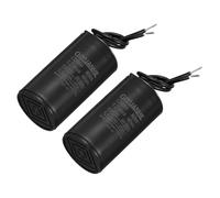 sourcing map 2 Pcs CBB60 Run Capacitor 12uF 450V AC 2 Wires 50/60Hz Cylinder Motor Running Capacitor 34x60mm for Air Compressor Water Pump, Black