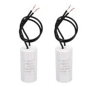 sourcing map 2 Pcs CBB60 Running Capacitor, 4uF 450V 2 Wire Electric Air Compressor Motor Run Starting Capacitor for Washing Machine, Refrigerator, Air Conditioner, White
