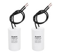 sourcing map 2 Pcs CBB60 Running Capacitor, 5uF 450V 2 Wire Electric Air Compressor Motor Run Starting Capacitor for Washing Machine, Refrigerator, Air Conditioner, White