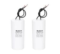 sourcing map 2 Pcs CBB60 Running Capacitor, 90uF 450V 2 Wire Electric Air Compressor Motor Run Starting Capacitor for Washing Machine, Refrigerator, Air Conditioner, White