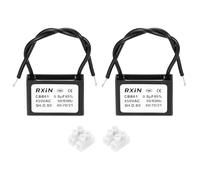 sourcing map 2 Pcs CBB61 Capacitor, 0.8uF 450V 2-Wire Ceiling Fan Motor Starting Capacitor for Ceiling Fan, Motor Generator, Blower, Exhaust Fan, Black