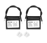 sourcing map 2 Pcs CBB61 Capacitor, 1.8uF 450V 2-Wire Ceiling Fan Motor Starting Capacitor for Ceiling Fan, Motor Generator, Blower, Exhaust Fan, Black