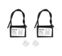 sourcing map 2 Pcs CBB61 Capacitor, 1uF 450V 2-Wire Ceiling Fan Motor Starting Capacitor for Ceiling Fan, Motor Generator, Blower, Exhaust Fan, Black