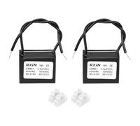 sourcing map 2 Pcs CBB61 Capacitor, 3.5uF 450V 2-Wire Ceiling Fan Motor Starting Capacitor for Ceiling Fan, Motor Generator, Blower, Exhaust Fan, Black