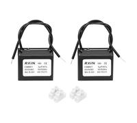 sourcing map 2 Pcs CBB61 Capacitor, 3uF 450V 2-Wire Ceiling Fan Motor Starting Capacitor for Ceiling Fan, Motor Generator, Blower, Exhaust Fan, Black