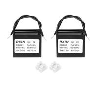sourcing map 2 Pcs CBB61 Capacitor, 7uF 450V 2-Wire Ceiling Fan Motor Starting Capacitor for Ceiling Fan, Motor Generator, Blower, Exhaust Fan, Black