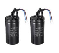 sourcing map 2 Pcs CD60 Run Capacitor, 150uF 250VAC 50/60Hz 2 Wires CD60 Motor Starting Capacitor for Washing Machine, Air Compressor, Refrigerator, Black
