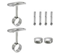 sourcing map 2 Pcs Ceiling Mount Bracket, Wardrobe Pipe Bracket, 1.26 Inch Dia, Shower Curtain Closet Wardrobe Rod Lever Support Holder Pipe Flange Socket 3.93 Inch Height