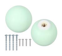sourcing map 2 Pcs Ceramic Cabinet Knobs, 1.3 Inch Round Ceramic Drawer Knob Dresser Pulls with Mounting Screws Knobs Furniture Handles for Kitchen Closet Cupboard Nursery Decor, Green
