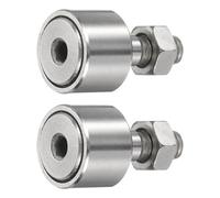 sourcing map 2 Pcs CF5/KR13 X Cam Follower Track Runner Bearing, 304 Stainless Steel Needle Roller Stud Track Bearing, 13mm Roller Diameter, M5 Stud Type(Hexagon Socket)