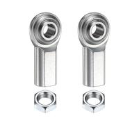 sourcing map 2 Pcs CF8 Rod End Bearing 1/2" Bore, RH 1/2-20 UNF Right Hand Female Thread, 1045 Steel Rod Ends Joint with Jam Nut