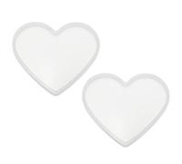sourcing map 2 Pcs Coaster Silicone Casting Mould, 10x8cm/4x3.2in Heart Shape Epoxy Casting Resin Mould Tools for Resin Coaster Home Decor DIY Craft Handmade Colorful Amber Handicraft