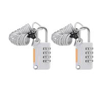 sourcing map 2 Pcs Combination Luggage Lock, 4 Digit Combination Padlock and Flexible Gray Cable (90cm) Travel Locker Locks for Gym Files Cabinet Suitcases Backpack