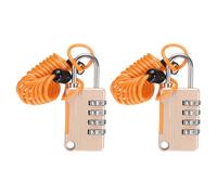 sourcing map 2 Pcs Combination Luggage Lock, 4 Digit Combination Padlock and Flexible Yellow Cable (90cm) Travel Locker Locks for Gym Files Cabinet Suitcases Backpack
