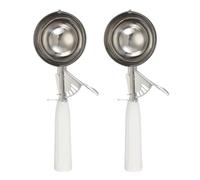 sourcing map 2 Pcs Cookie Scoops, Ice Cream Scoop with Trigger for Baking Cookie Dough Rice Pudding Kitchen Gadget, White