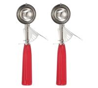 sourcing map 2 Pcs Cookie Scoops, Ice Cream Scoop with Trigger for Baking Cookie Dough Rice Pudding Kitchen Gadget, Red