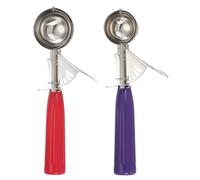sourcing map 2 Pcs Cookie Scoops, Ice Cream Scoop with Trigger for Baking Cookie Dough Rice Pudding Kitchen Gadget, Red, Purple