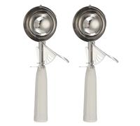 sourcing map 2 Pcs Cookie Scoops, Ice Cream Scoop with Trigger for Baking Cookie Dough Rice Pudding Kitchen Gadget, Beige