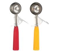 sourcing map 2 Pcs Cookie Scoops, Ice Cream Scoop with Trigger for Baking Cookie Dough Rice Pudding Kitchen Gadget, Red, Yellow